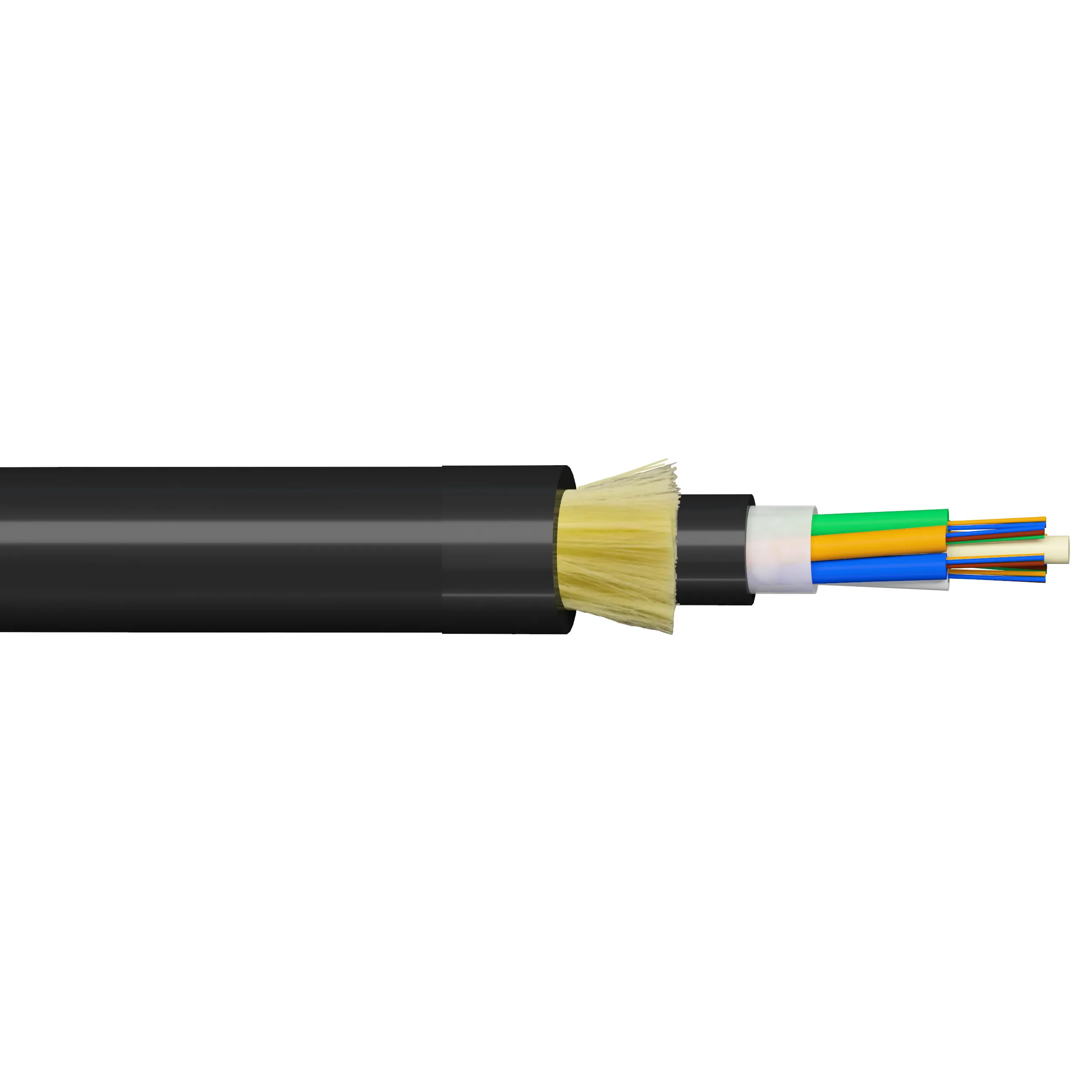 12 48 96 144 Core Communication Cable Fibra Optica Adss Cable 24 Core G652d Fiber Optic Cable