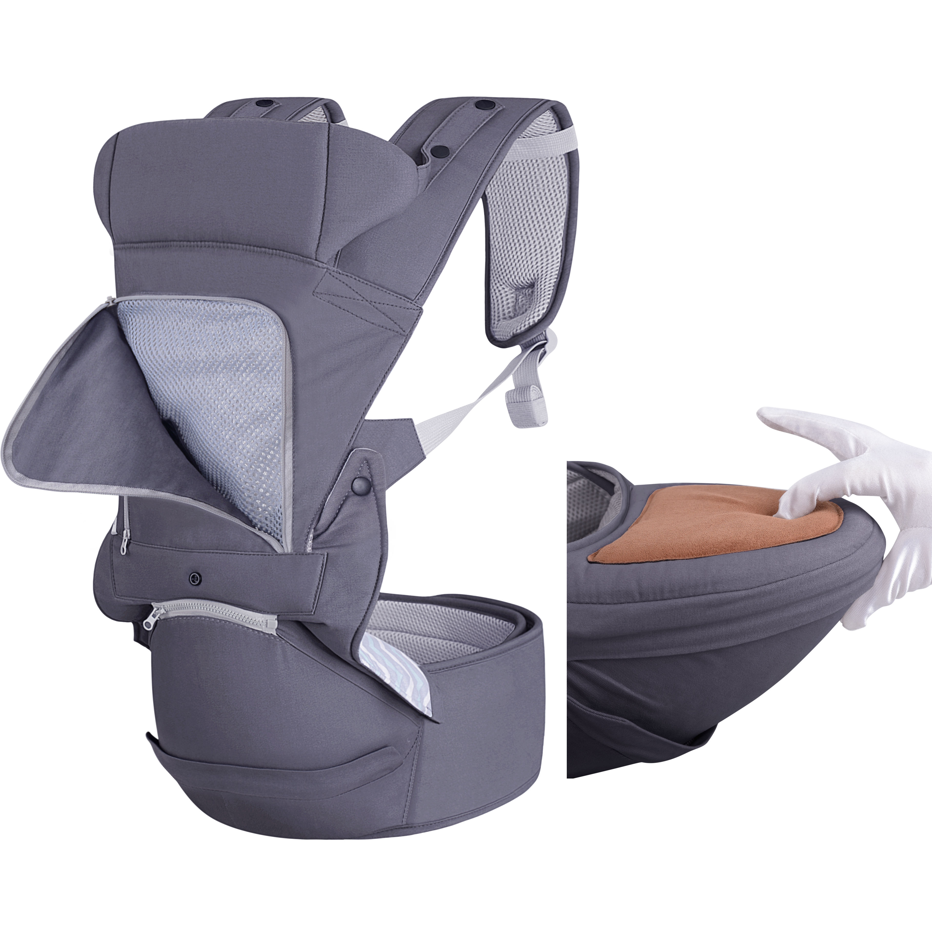 2021 Hot sell Baby Carrier Ergonomic Hip Seat Carrier With Hood Front&Back