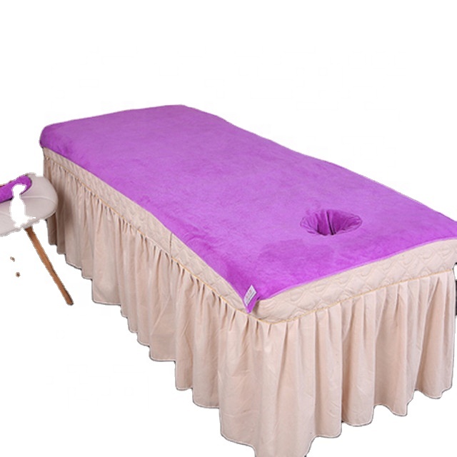 Customizable LOGO 100% Cotton Beauty Salon Solid color Massage Bed Towel