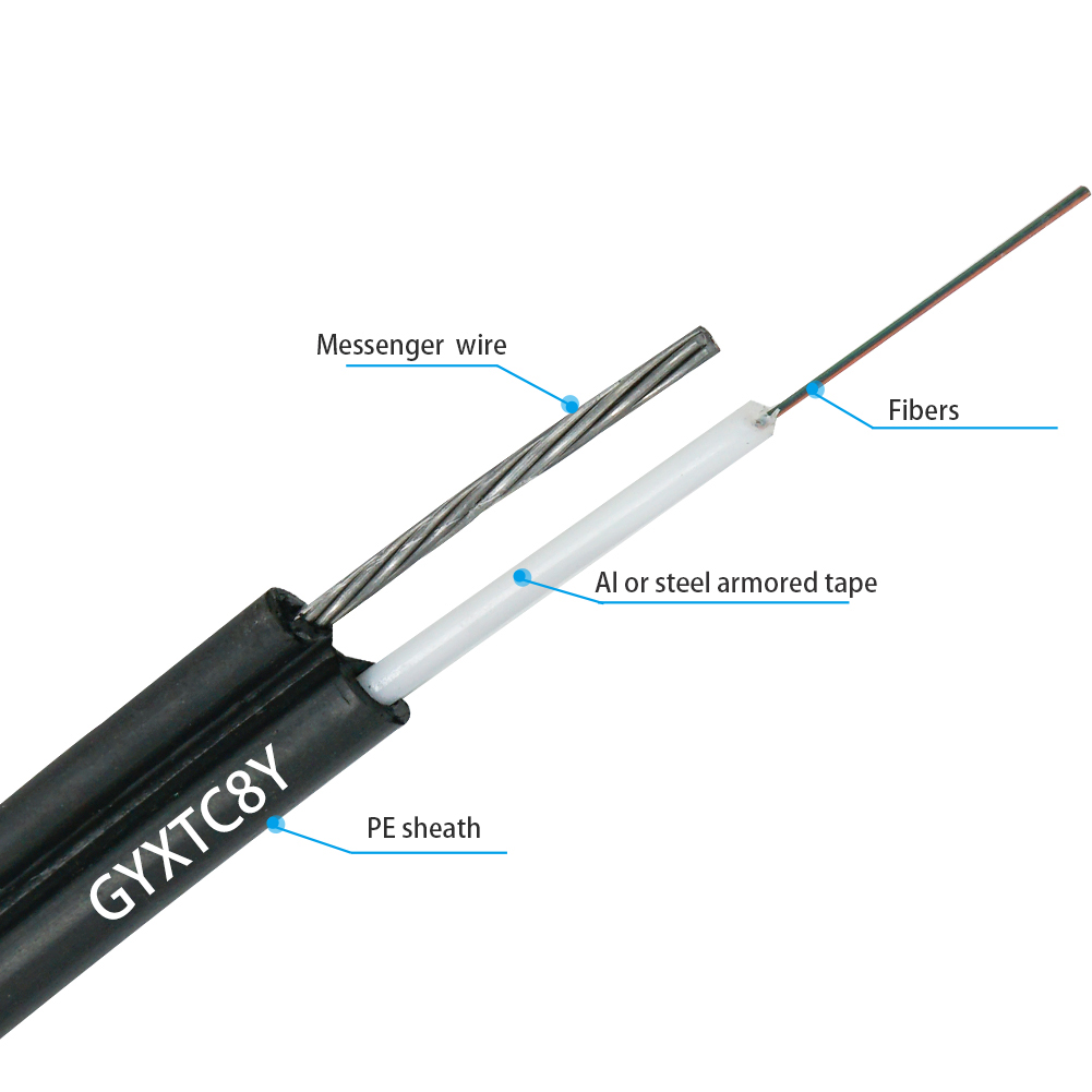 Хорошая цена GYXTC8Y самоопорный волоконно-оптический GYXTC8S/Y FTTH фигурка 8 волоконно-оптический кабель GYXTC8Y