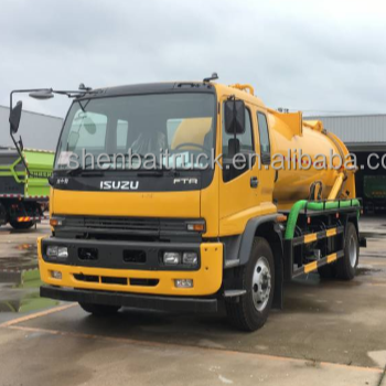 ISUZU FTR 10m3 Multi Function Sludges Sewer Fecal Suction Vehicle Vacuum Sewage Suction Truck