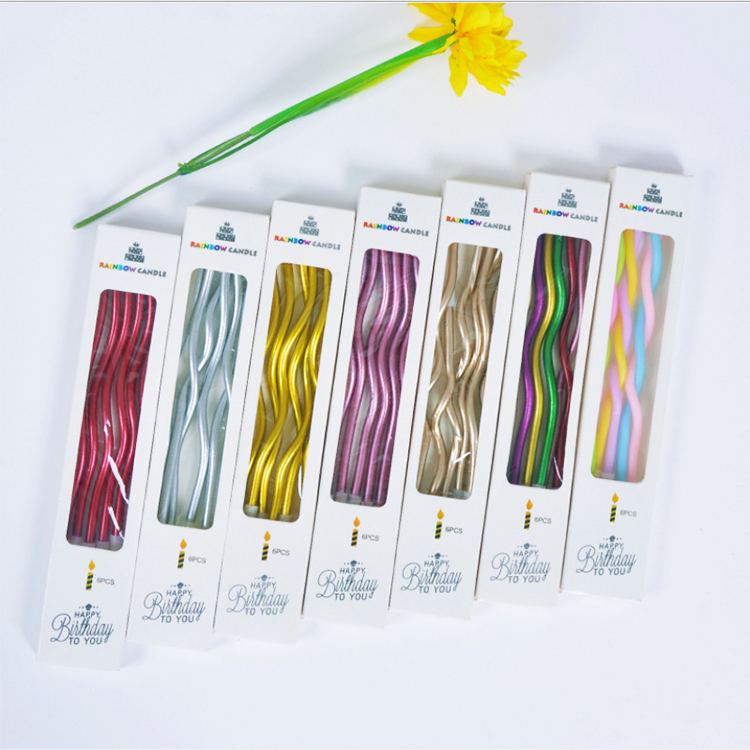 Spiral candle metallic birthday candle wave candle