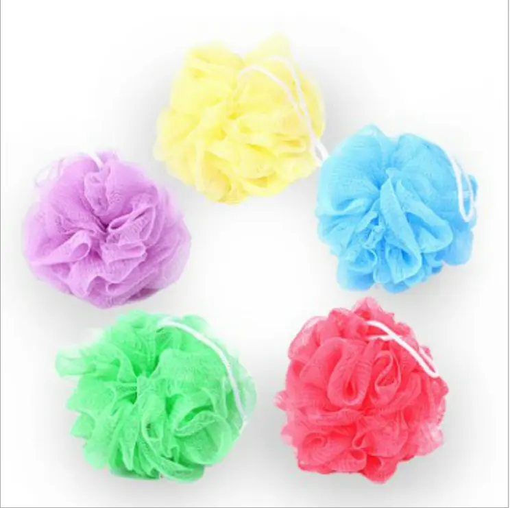 Factory Directly Cleaning PE Loofah Candy Mesh shower Sponge bath flower