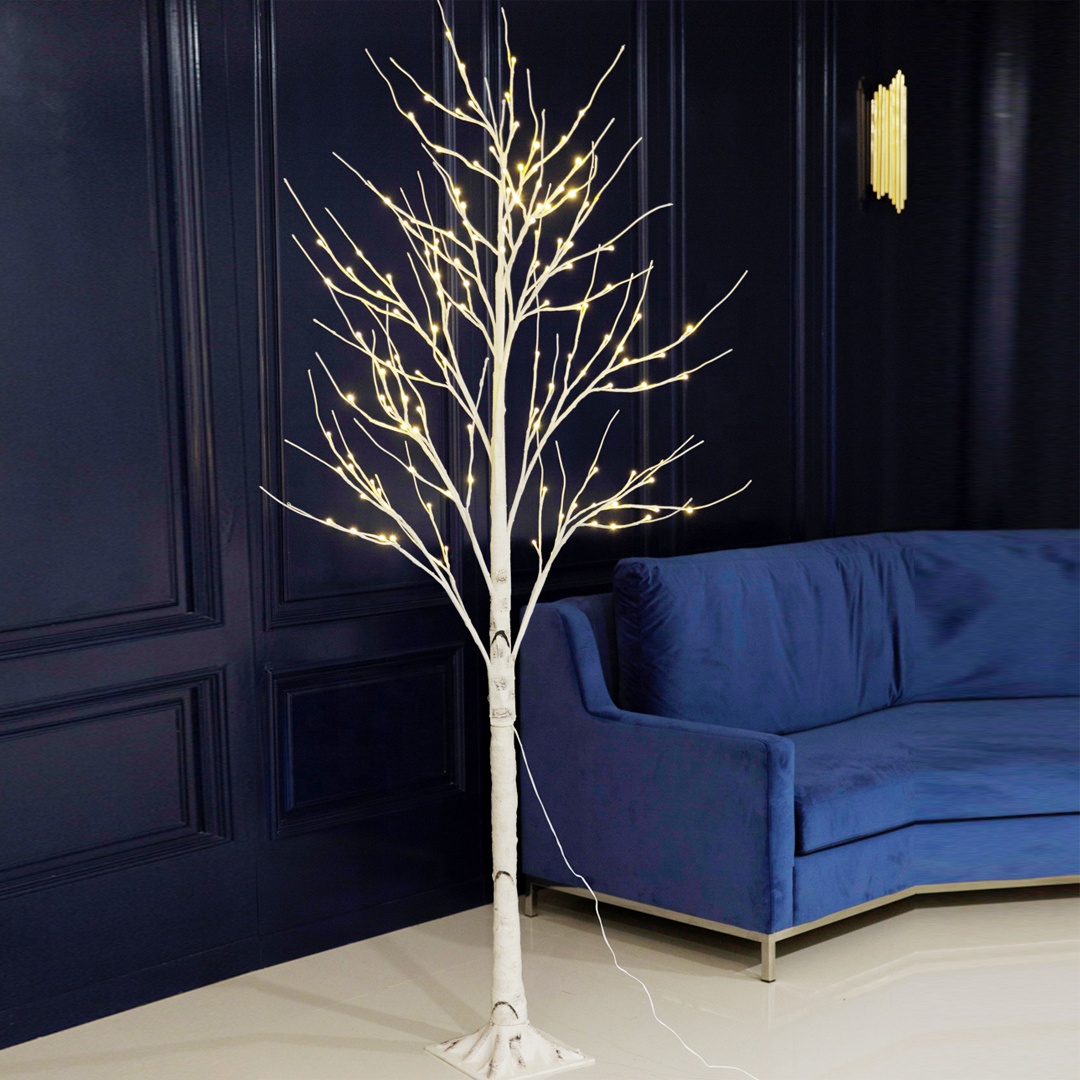 Уличная Светодиодная лампа Bolylight 8Ft136L, декоративное искусственное Рождественское украшение из березы