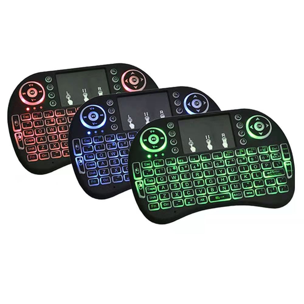 AIWO 2.4G Wireless mini rgb backlit keyboard i8 Air Mouse keyboard for TV Box