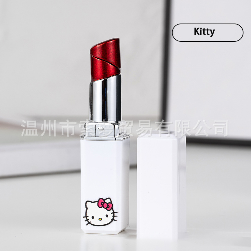 Оптовая продажа, надувная зажигалка с открытым огнем Hello Kitty, зажигалка для губ с мелодией, для девочек