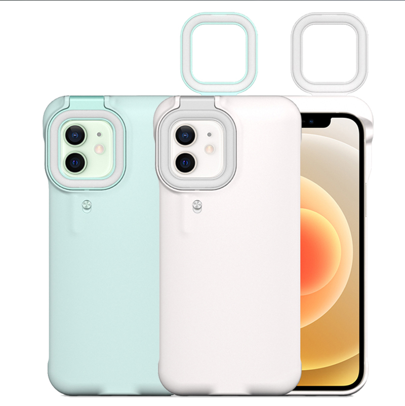 Для Iphone 11 12 Huawei Mate 40 Pro светодиодный светильник чехол для мобильного телефона с кольцом для селфи