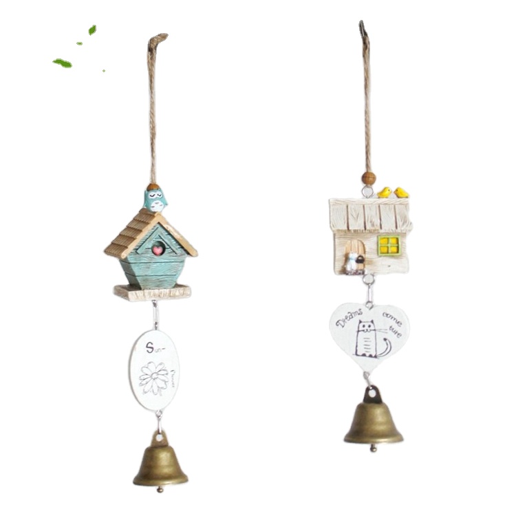 Zakka Grocery Creative Home Furnishing Small Cabin Wind Chimes Metal Wind Chimes