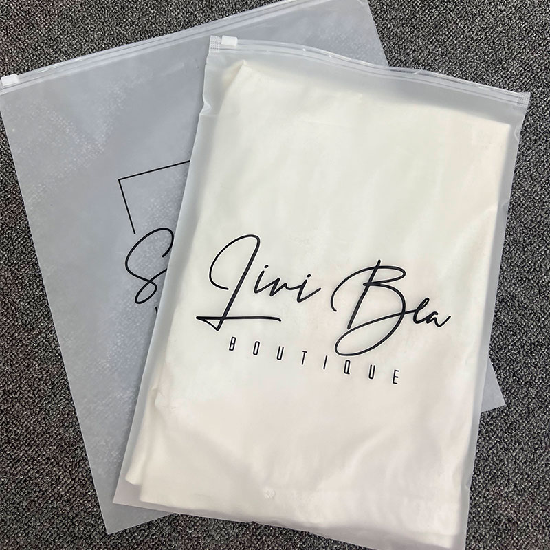 Custom Logo Luxury Clothing Bags Transparent Poly Zip Lock Packaging PE Material for Clothes & Zipper Bags Plastic Bags Packing