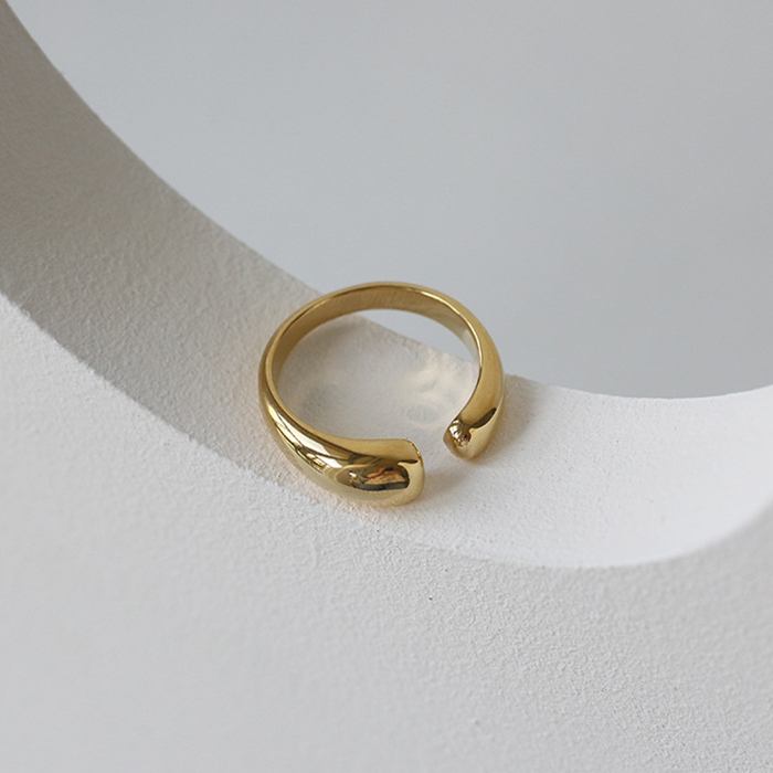 European Fashion Finger Jewelry Customized Rings Gold Plated Stainless Steel Irregularity Rings For Women
