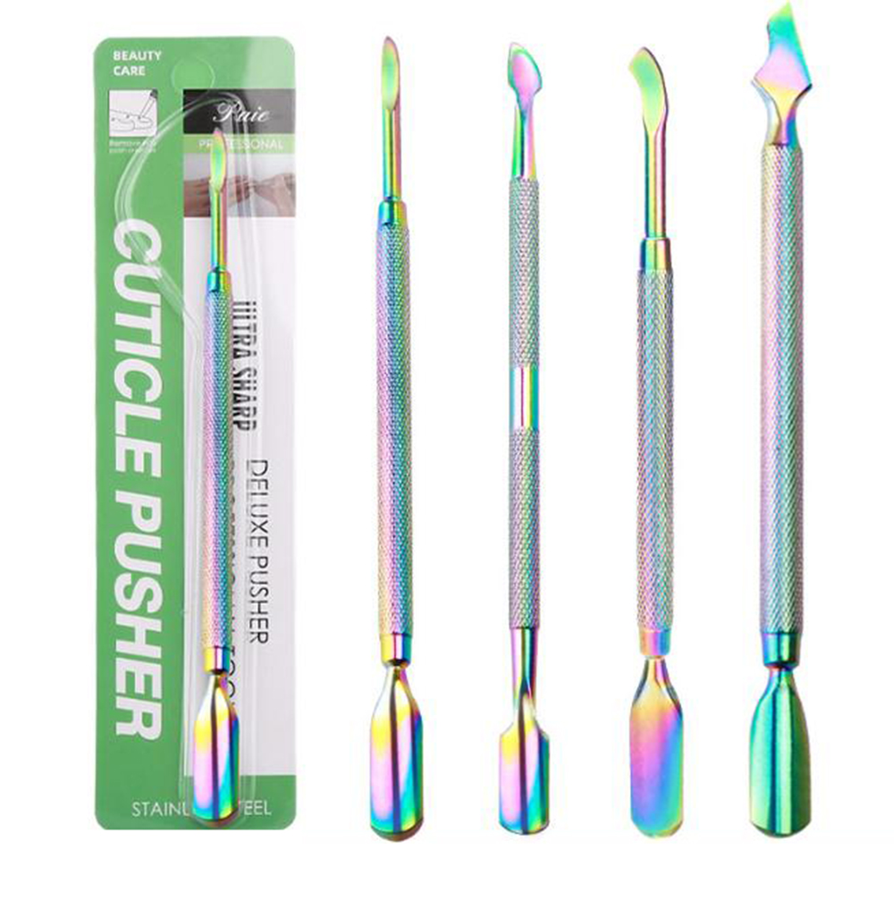 Titanium Nail Cuticle Pusher Double-ended Stainless Steel Nail Polish Remover