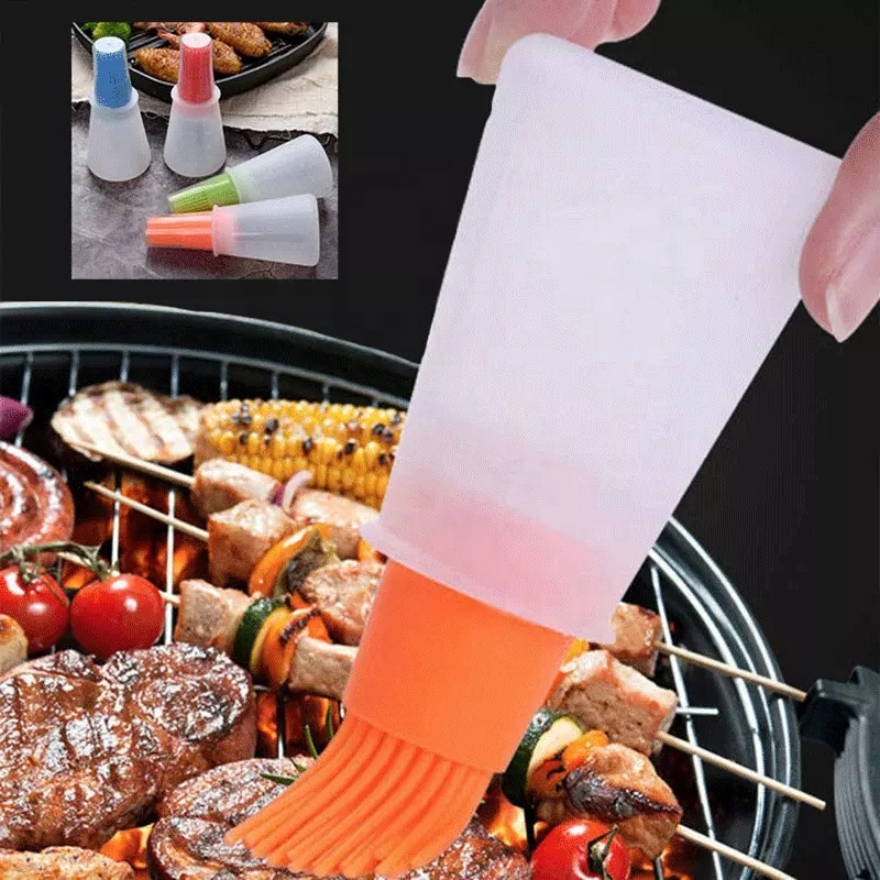 2021new fashion creative Portable Silicone Oil Bottle Brush Barbecue Oil Brush Kitchen Gadget Accessories Pastry Seasoning Brush