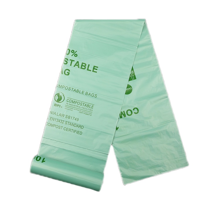 Экологичные 100% биоразлагаемые кукурузный крахмал мешки для мусора Compostable плоские мешки для мусора (BB300)