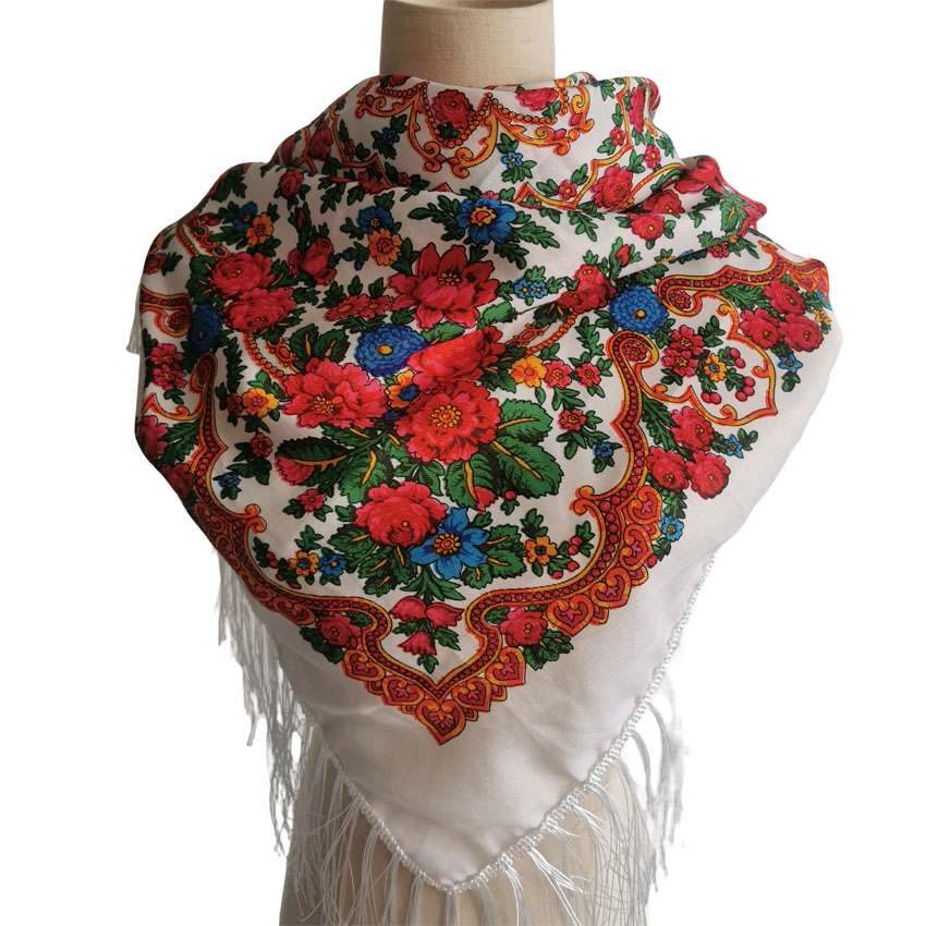 Polyester Russian Scarf Floral Scarf