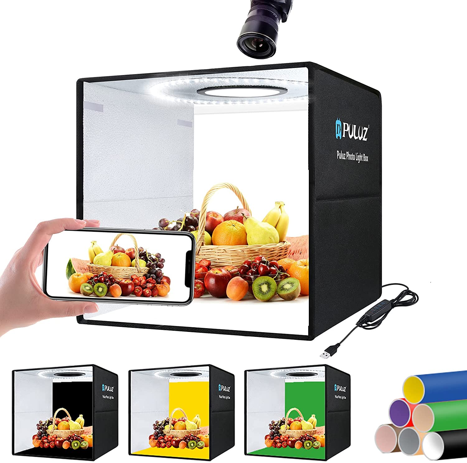 2021 Новые поступления Фотография Light Box PULUZ 25 см мини-фотобокс для фотостудий световой короб с лайтбокс фон для фотосъемки 12 видов цветов фон для фотосъемки