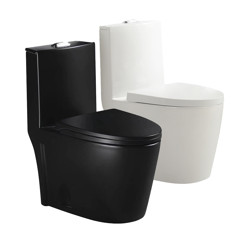 Siphonic Ceramic Toilet Bowl, Sanitary Ware, Modern American Style, Bathroom Wc, Matte Black, One Piece
