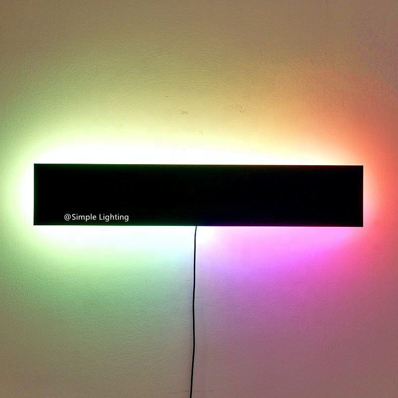 Modern Square indoor decorative home wall lights dimmable remote RGB minimalist wall lamp led