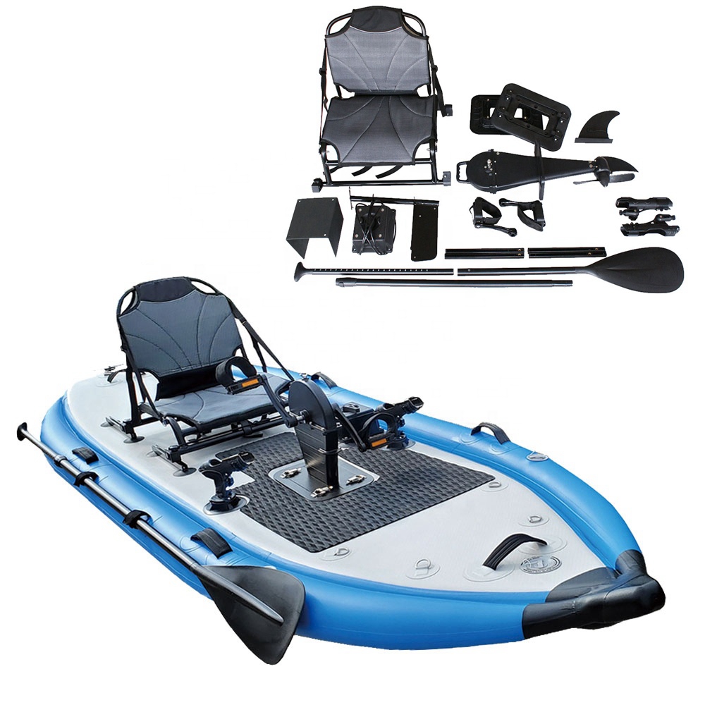 Factory Direct Sale Geetone 1 Person Pedal Inflatable Boat Pvc Air Inflat Foot Pedal Kayak For Drifting And Fishing