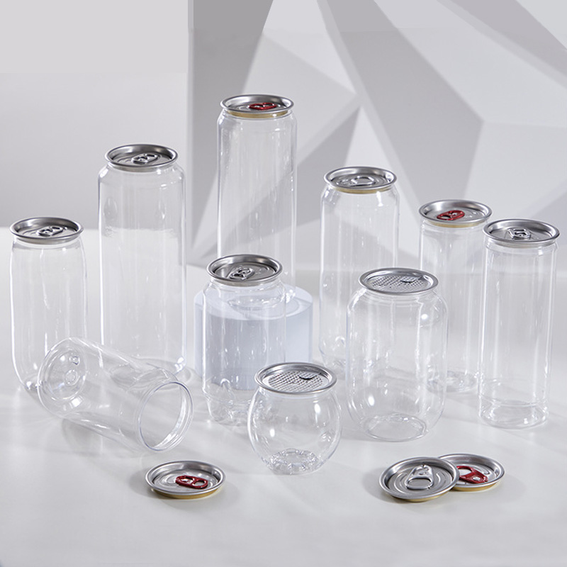 Fantasy Supplier Hot Sales Soft Drinks Transparent Pet Plastic Bottles Cans For Soft Drinks