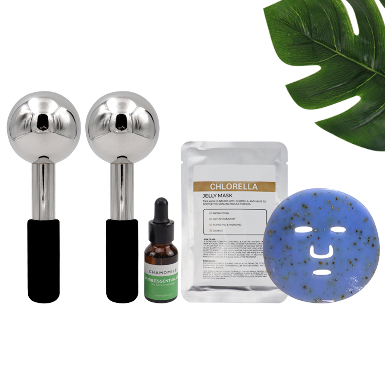 New Design 360-degree rotate skin care tools ICE GLOBES cryo sticks jade roller Electric facial massage roller Face Massager