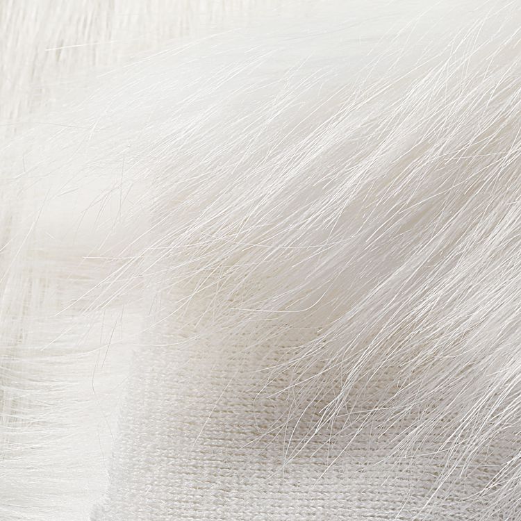 white faux fox fur ,imitation fox fur , long fur fabric
