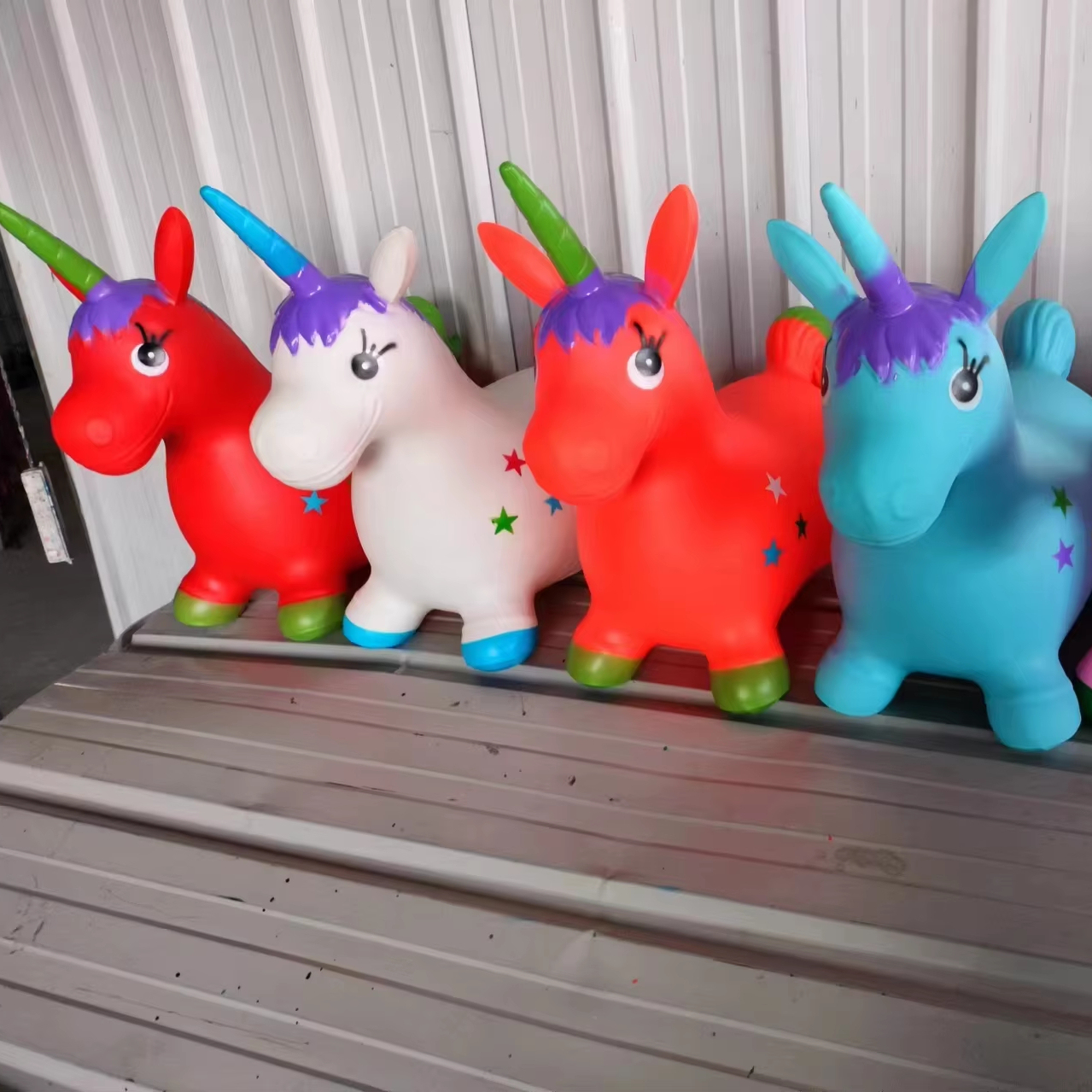 Factory Hot Sale Jumping Horse for Kids Horse Jumps Plastic unicorn Shape Jumping Horse