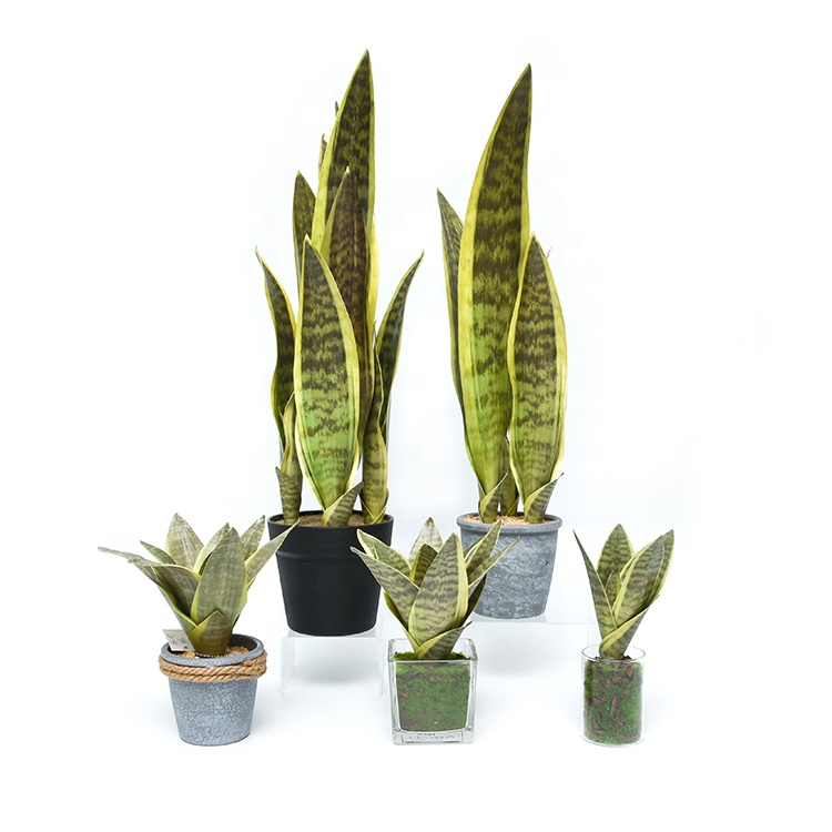 Factory Cheap Artificial Plants Leaves Indoor Flower Leaf Snake Plant For Home Decoration
