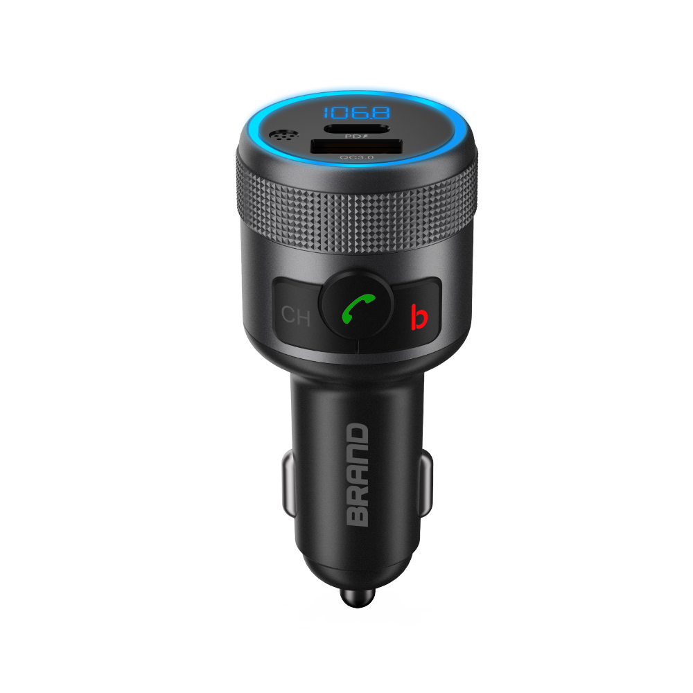 FM Transmitter Dual USB QC3.0 Car Charger Music Player Radio Adapter Music Player Car Kit with Hands Free Calling
