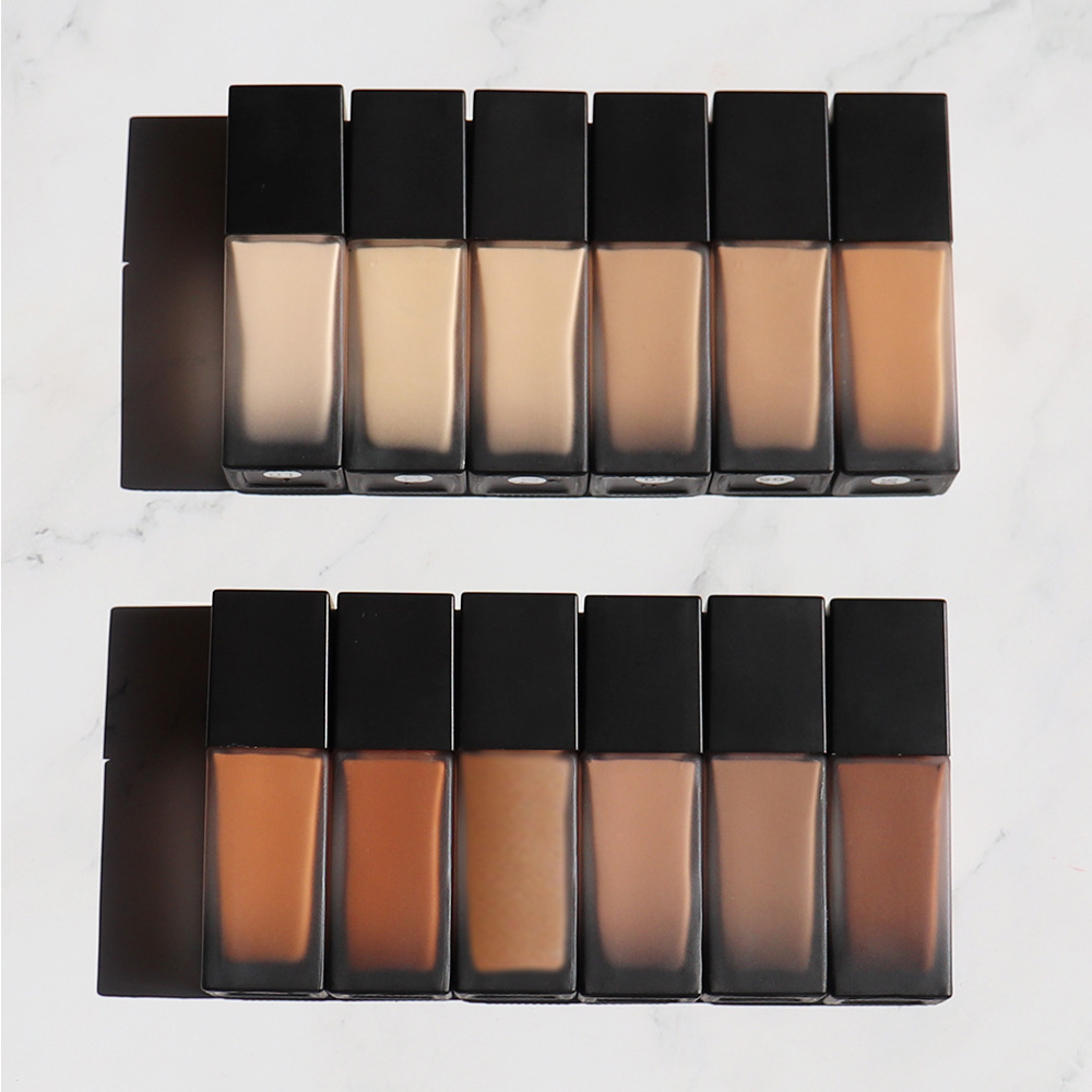 12 Colors Foundation Full Coverage Makeup Base Cream Long Lasting Liquid Waterproof Silk Foundation For Black Women