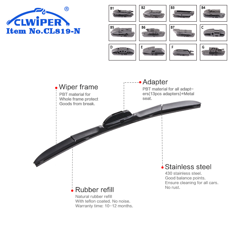 Стеклоочиститель автомобиля CLWIPER Универсальный гибридный Щетка стеклоочистителя авто