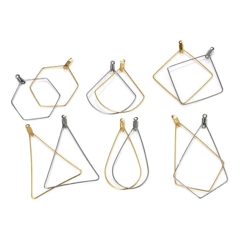 20pcs Stainless Steel Earrings Pendants DIY Accessories Gold Color Geometric Shaped Jewelry Making Handmade Findings
