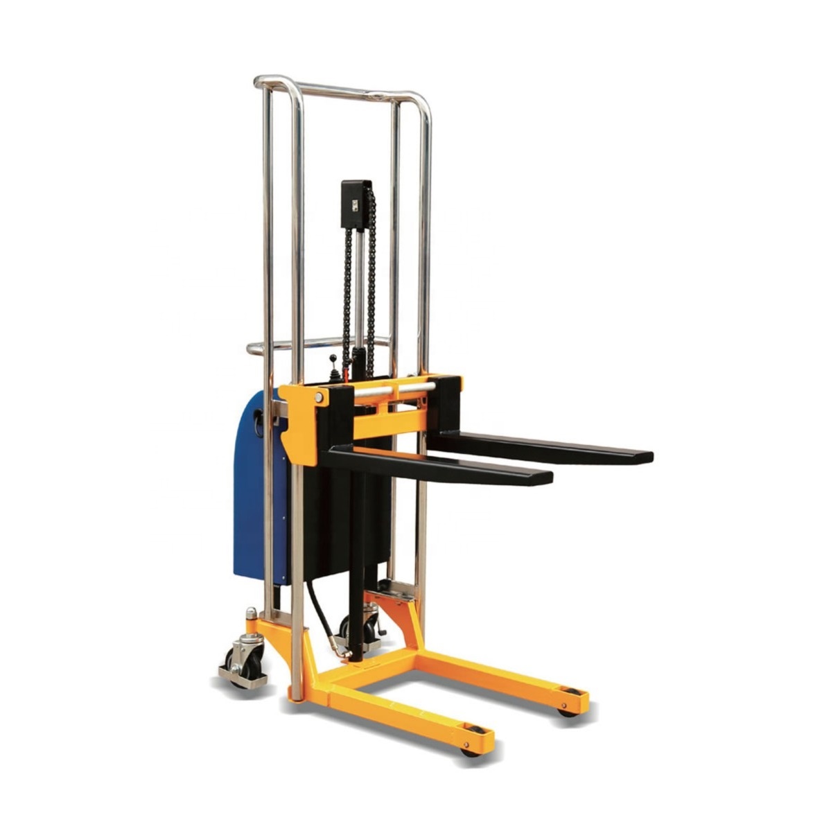 portable semi adjustable power mini lifter electric pallet stacker forklift
