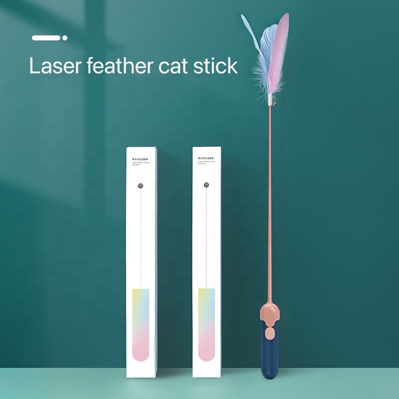 Laser feather stick Multifunctional interactive toy for pet puzzle LED flashlight -teasing stick