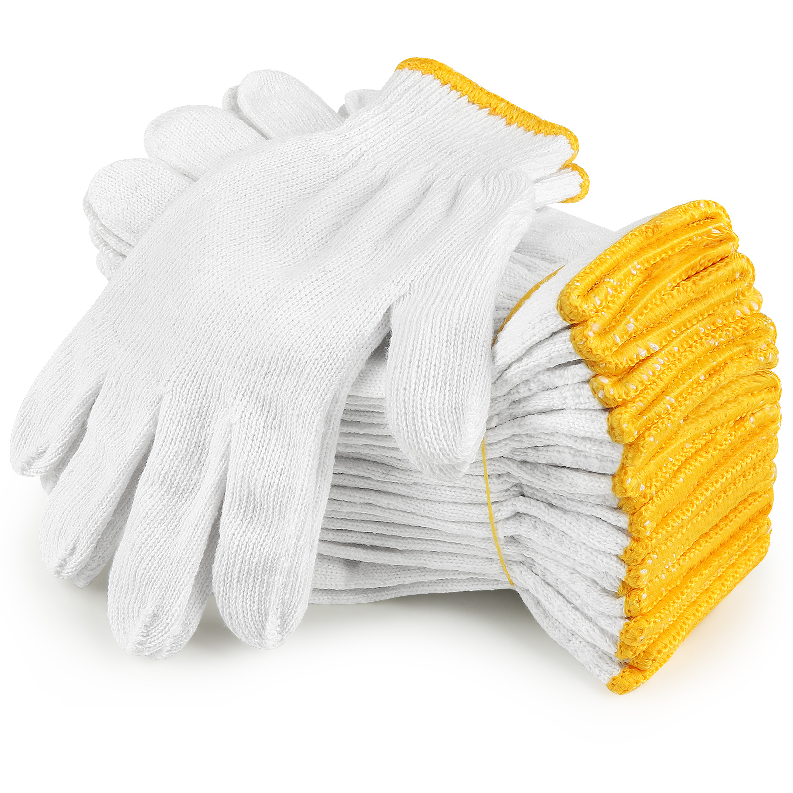 High Quality Men Women Knitted Labor Protection Gardening Safety White Cotton Hand Industrial Construction Work Gloves