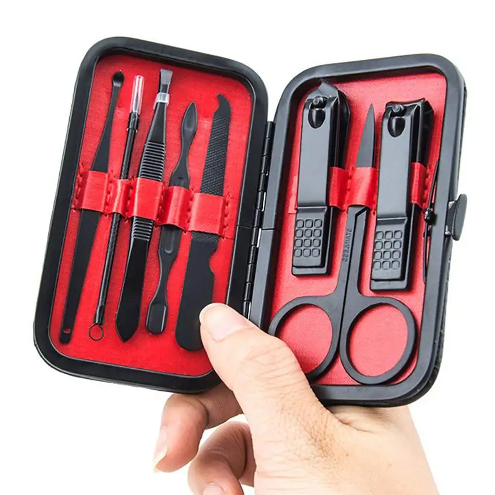 Manicure Set, 8 Pcs Nail Clipper Set Professional Nail Grooming Kit Pedicure Kit with Portable Travel Case