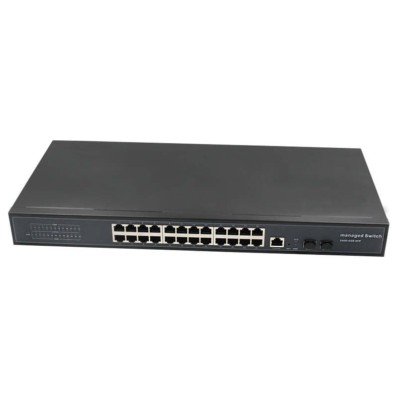 CE ROHS Rackmount Fiber 24 Port Management Gigabit Switch Ethernet Gigabyte Network switch with 2 Ports SFP/RJ45