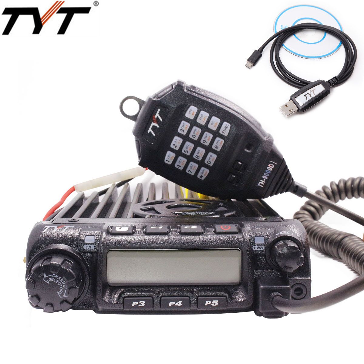 TYT TH-9000D автомобильное радио, мобильное двухстороннее радио Walkie Talkie UHF 400-490 МГц, дальнее расстояние, Любительская радиосвязь, 50 Вт, выходная мощность