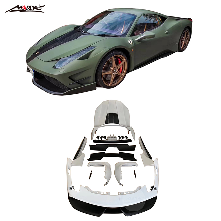 MishaD Стиль Половина углеродного волокна Корпус Комплект для Ferrari 458 Italia и паук корпус наборы для Ferrari 458 Корпус Комплект