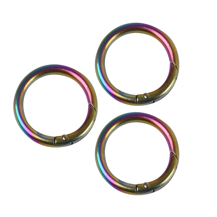 Wholesale Rainbow Color 31*41mm Metal Spring Gate Ring Connector Spring Ring