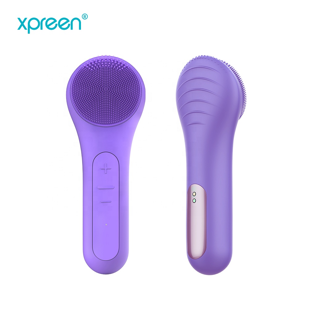 Sonic silica facial cleansing brush makeup face brush electronic facial cleansing brush