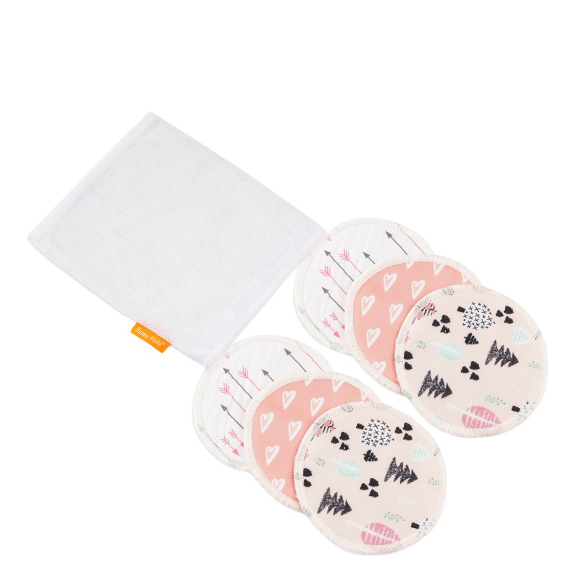 Happyflute 6pcs/set Bamboo Terry Nursing Pads Mummy Breast Pads Reusable Washable Bamboo Pad
