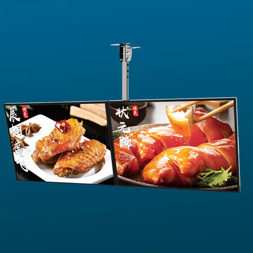 Magnetic absorption ultra-thin TV light box billboard hanging wall milk tea shop menu ordering price list display LED hanging