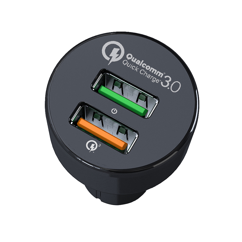 Быстрое Автомобильное зарядное устройство QC3.0 с двумя USB-A