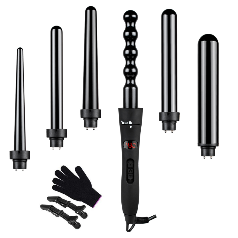 Professional Interchangeable Ceramic Hair Curling Wand Iron Hair Crimping Iron Hair Waver