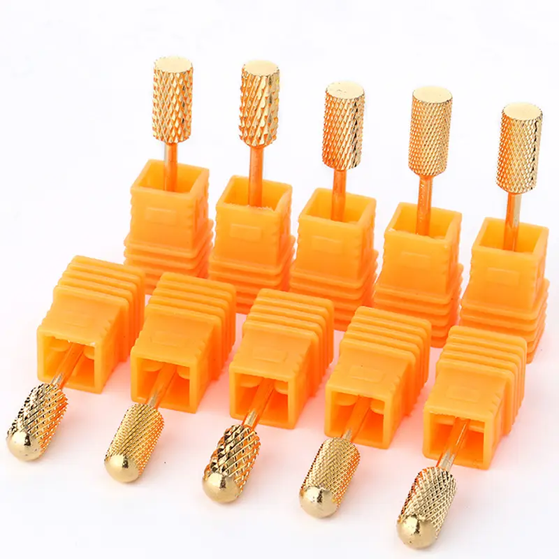 High Quality Manicure Grinding Tools Gold Coated Tungsten Carbide Nail Drill Bit