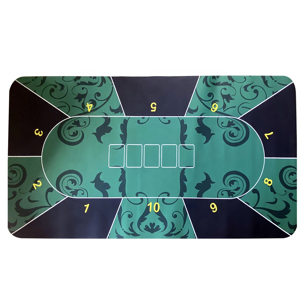 Factory supply rectangle 1.8m poker mat 2mm thickness rubber cloth for gambling table