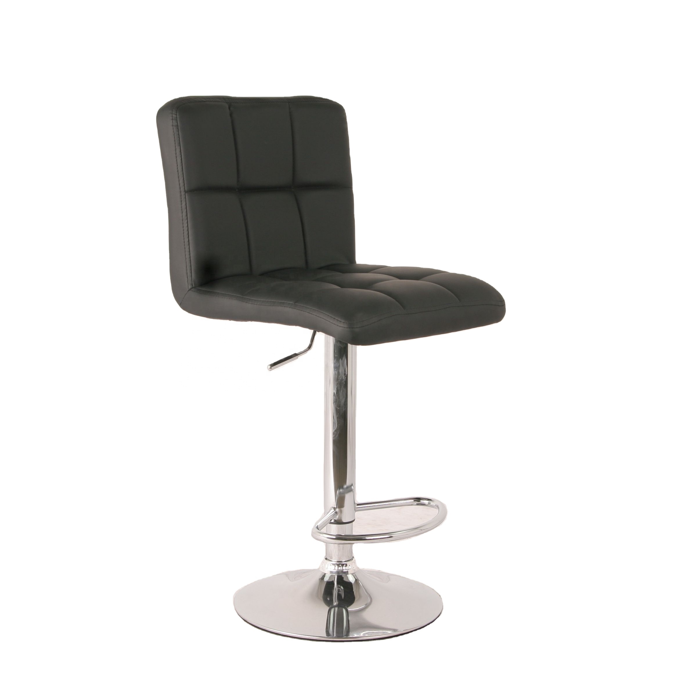 Commercial cafe bar furniture leisure leather high bar chair with metal tube