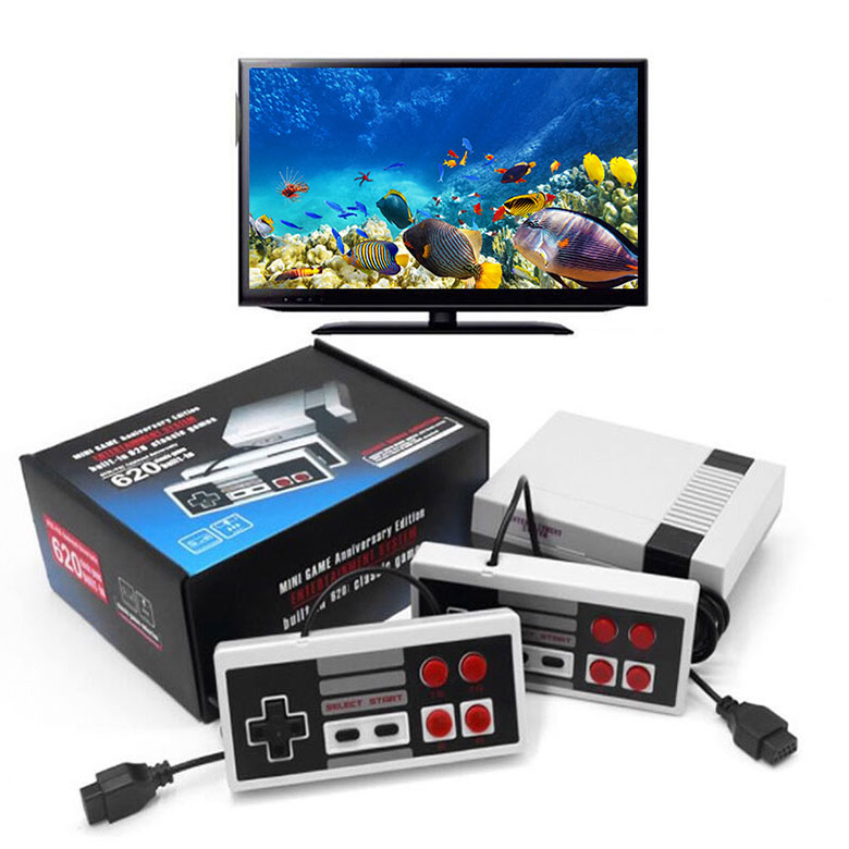 Оптовая продажа семья 8 бит классический 620 игры ручной 8bit джойстик ТВ чехол Ретро игровая консоль игровая коробка контроллер для консоли Nintendo NES