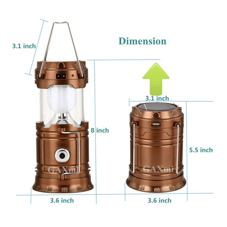 Emergency Camping Lamp Powerbank Rechargeable Solar Flashlight With Multi-functions/