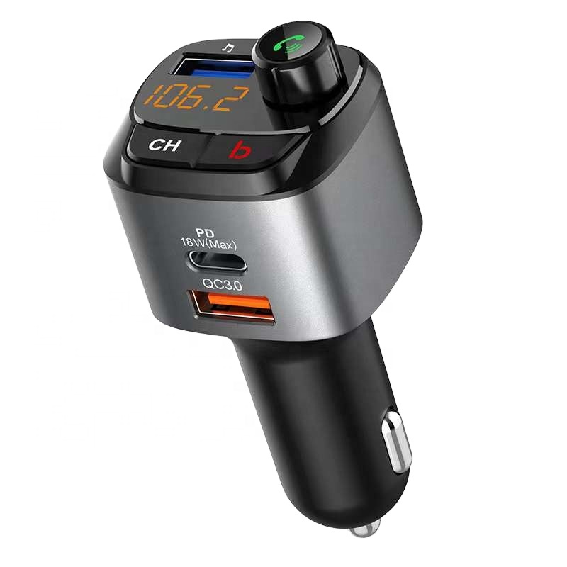 Быстрая зарядка через USB, автомобильный комплект, FM-передатчик, громкая связь, Автомобильный MP3 аудио плеер, датчик напряжения, USB Автомобильное зарядное устройство с bt 5,0